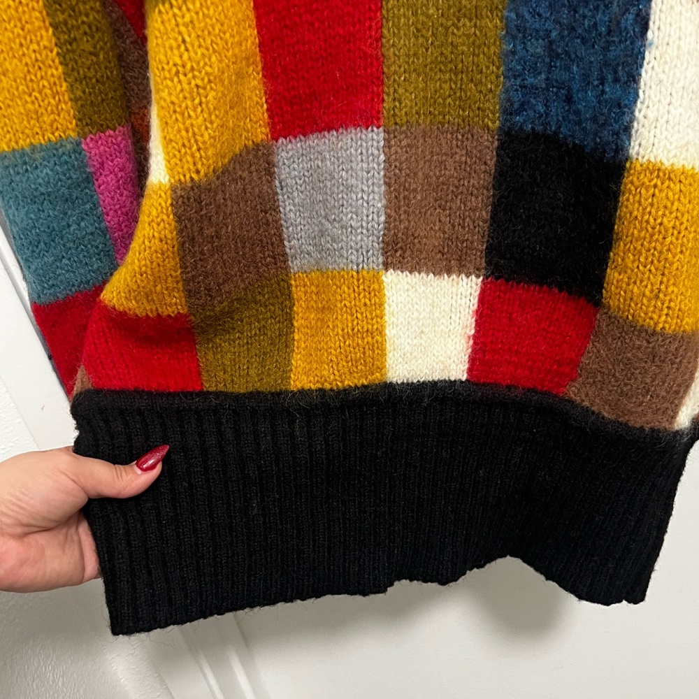 AZIZA Women Colorful Patchwork Wool Cardigan - Picture 9 of 13
